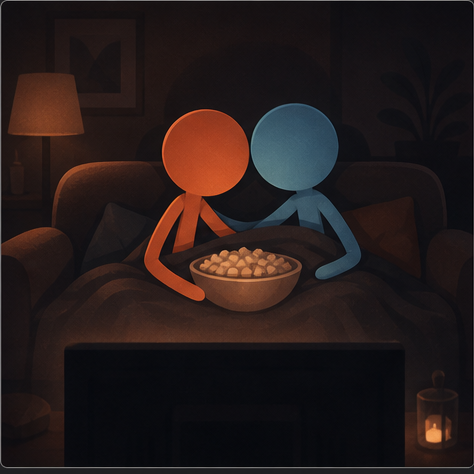 A couple at the cinema together